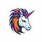 cartoon esports fierce unicorn head logo generative AI