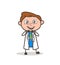 Cartoon Excited Doctor Expression Vector Illustration