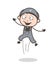 Cartoon Excited Funny Boy Jumping in Excitement Vector Illustration