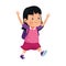 Cartoon excited little girl icon