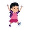 Cartoon excited little girl icon