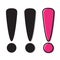 Cartoon exclamation mark. Set of flat icons.