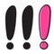 Cartoon exclamation mark. Set of vector icons.