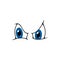 Cartoon eyes smile, googly emoticon face icon