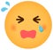 Cartoon face emoticon illustration / crying