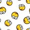 Cartoon face icon seamless pattern background. Business concept