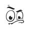 Cartoon face suspecting emoji isolated vector icon