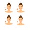 Cartoon Face Type Contouring Tutorial Icon Set. Vector