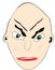 Cartoon face: Unhappy bald man