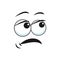 Cartoon face vector disgruntled or upset emoji