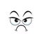 Cartoon face, vector disgruntled or upset emoji