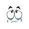 Cartoon face vector icon, crying emoji with tears