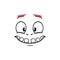 Cartoon face vector icon, emoji with toothy smile