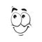 Cartoon face vector icon, funny dreaming emoji