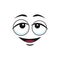 Cartoon face vector icon, funny dreaming emoji