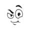 Cartoon face vector icon funny emoji with wink eye