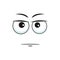 Cartoon face vector icon, indifferent emoji, sign