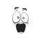 Cartoon face vector icon, surprised funny emoji