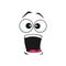 Cartoon face vector icon, surprised funny emoji