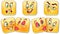 Cartoon faces collection. Emoticons. Smiley. Emoji
