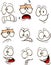 Cartoon faces with different expressions