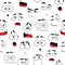 Cartoon faces, emojis seamless pattern background
