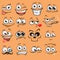 Cartoon faces set