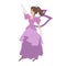 Cartoon Fairy dancing in beauty drees vector illustration