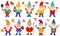 Cartoon fairy gnomes, cute little dwarf characters. Funny garden decoration gnomes vector illustration set. Adorable