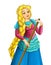 Cartoon fairy tale character - happy princess standing looking surprised