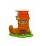 Cartoon fairytale boot house building or dwelling