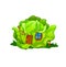 Cartoon fairytale cabbage house building, dwelling