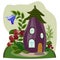 Cartoon fairytale eggplant house for little animals and fantasy inhabitants.
