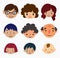 Cartoon family face icons