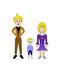 Cartoon family father, mother and baby