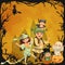 Cartoon family Halloween poster