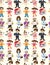 Cartoon family seamless pattern