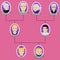 Cartoon family tree of the girl with little brother