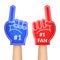 Cartoon Fan Foam Color Gloves Set. Vector