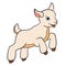 Cartoon farm animals for kids. Little cute baby goat.