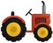 Cartoon farm tractor isolated illustration