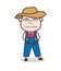 Cartoon Farmer Confounded Face Vector