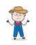 Cartoon Farmer Doing Unknown Behavior Vector