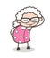 Cartoon Fashionable Grandma with Fancy Sunglasses Vector Illustration