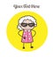 Cartoon Fashionable Granny with Sunglasses Vector Illustration