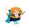 Cartoon fast food burger wizard mage character