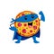 Cartoon fast food funny pizza superhero character