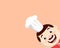 Cartoon Fat Funny Cook - Empty Space with Head in Corner