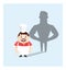 Cartoon Fat Funny Cook - Standing in Positive Attitude