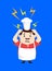 Cartoon Fat Funny Cook - with Worried Face